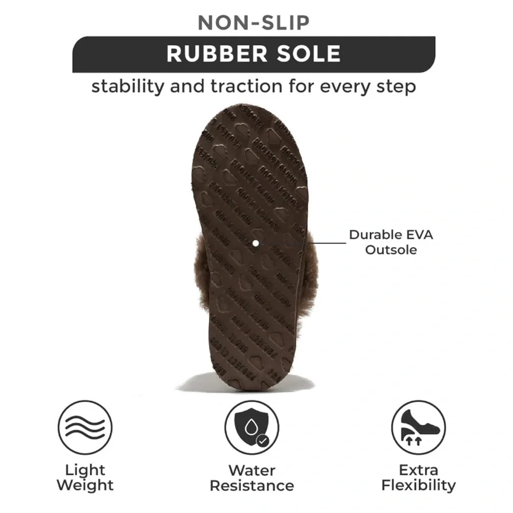 Cozy Fur-Lined Taupe Brown Slippers / Slides — 6 — Brand New UGG - Picture 5 of 5